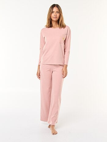 Conjunto de pijama largo de punto - 2 piezas