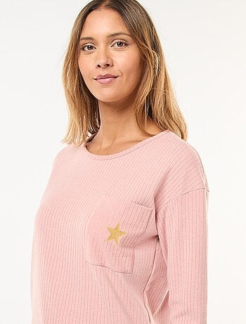 Conjunto de pijama largo de punto - 2 piezas