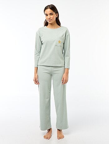 Conjunto de pijama largo de punto - 2 piezas