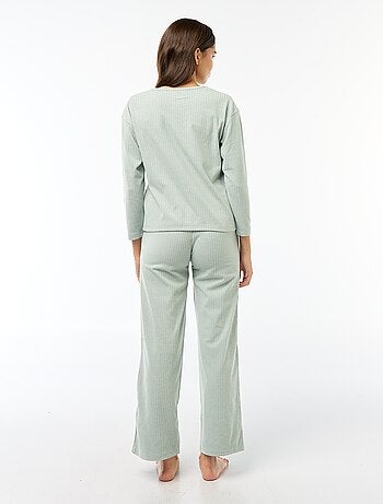 Conjunto de pijama largo de punto - 2 piezas