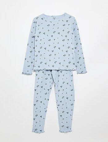 Conjunto de pijama largo de punto calado - 2 piezas