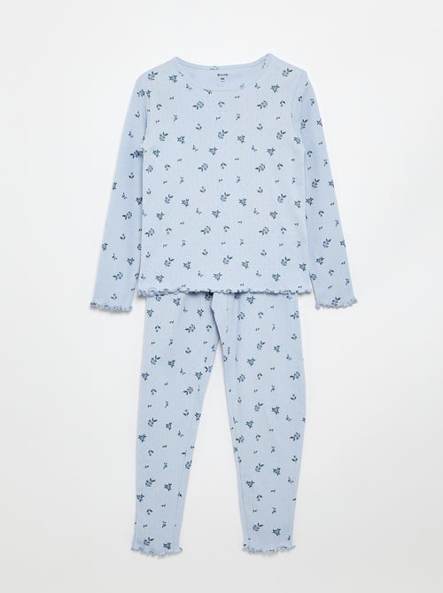 Conjunto de pijama largo de punto calado - 2 piezas - Kiabi Conjunto de pijama largo de punto calado - 2 piezas - Kiabi