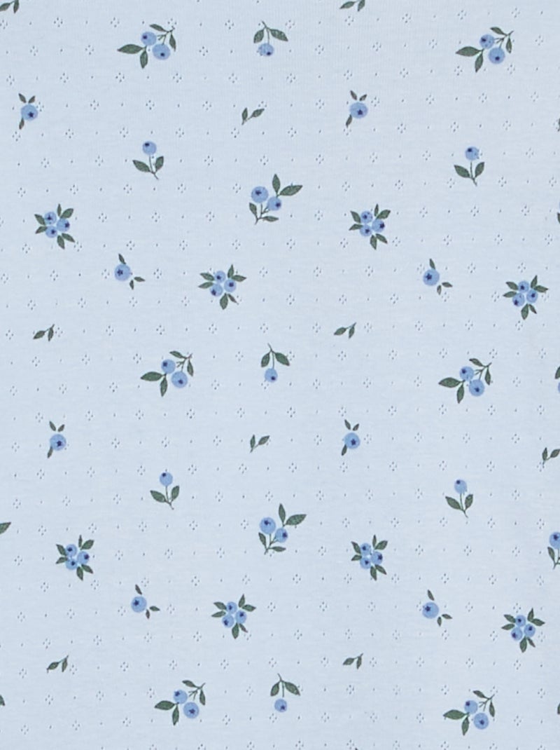 Conjunto de pijama largo de punto calado - 2 piezas Azul - Kiabi