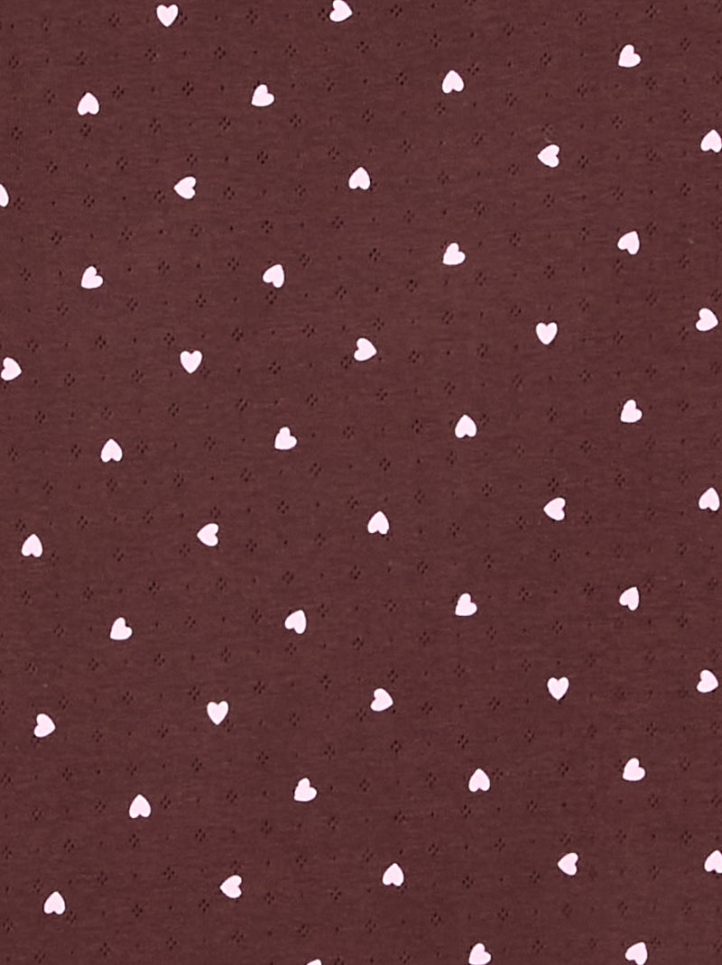 Conjunto de pijama largo de punto calado - 2 piezas Marron - Kiabi