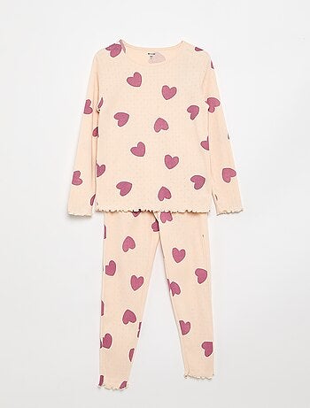 Conjunto de pijama largo de punto calado - 2 piezas