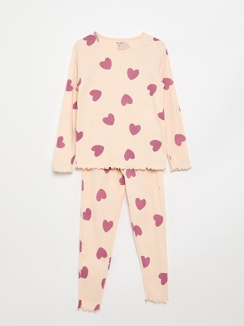 Conjunto de pijama largo de punto calado - 2 piezas - Kiabi Conjunto de pijama largo de punto calado - 2 piezas - Kiabi