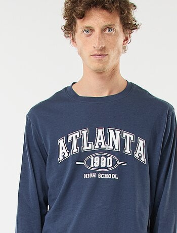 Conjunto de pijama largo de punto camiseta + pantalón - 2 piezas