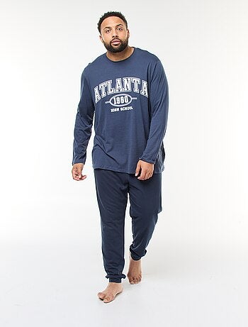 Conjunto de pijama largo de punto camiseta + pantalón - 2 piezas