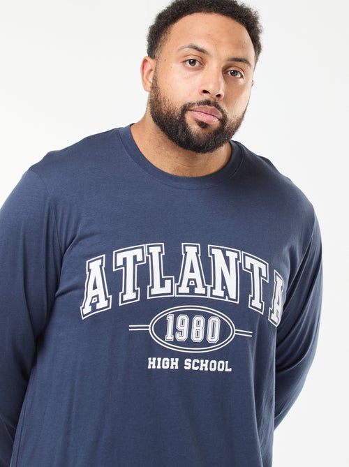 Conjunto de pijama largo de punto camiseta + pantalón - 2 piezas - Kiabi