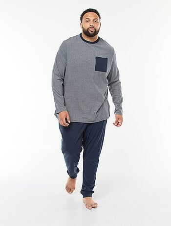Conjunto de pijama largo de punto camiseta + pantalón - 2 piezas