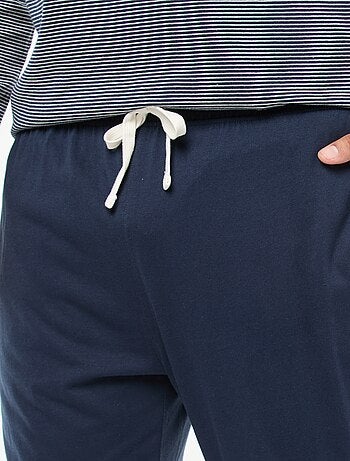 Conjunto de pijama largo de punto camiseta + pantalón - 2 piezas