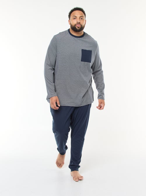 Conjunto de pijama largo de punto camiseta + pantalón - 2 piezas - Kiabi