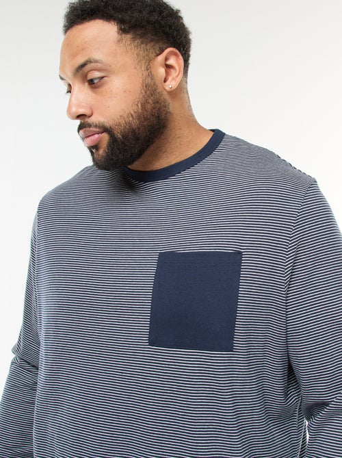 Conjunto de pijama largo de punto camiseta + pantalón - 2 piezas - Kiabi