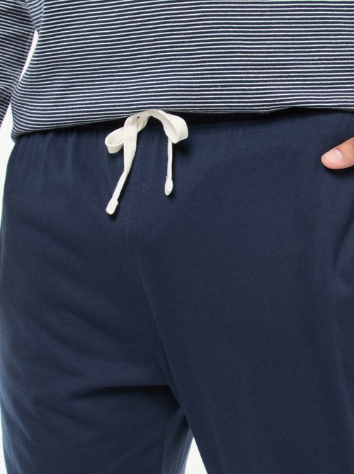 Conjunto de pijama largo de punto camiseta + pantalón - 2 piezas - Kiabi