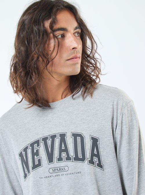 Conjunto de pijama largo de punto camiseta + pantalón - 2 piezas - Kiabi