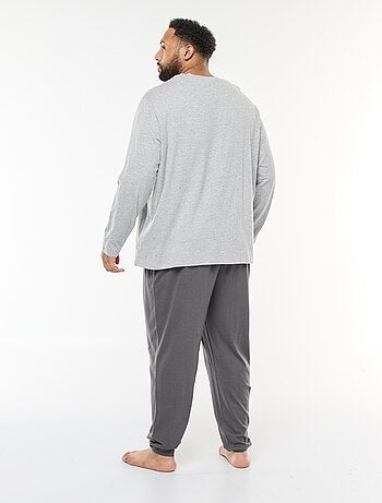Conjunto de pijama largo de punto camiseta + pantalón - 2 piezas