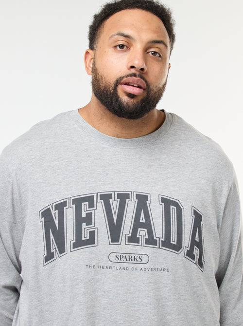 Conjunto de pijama largo de punto camiseta + pantalón - 2 piezas - Kiabi