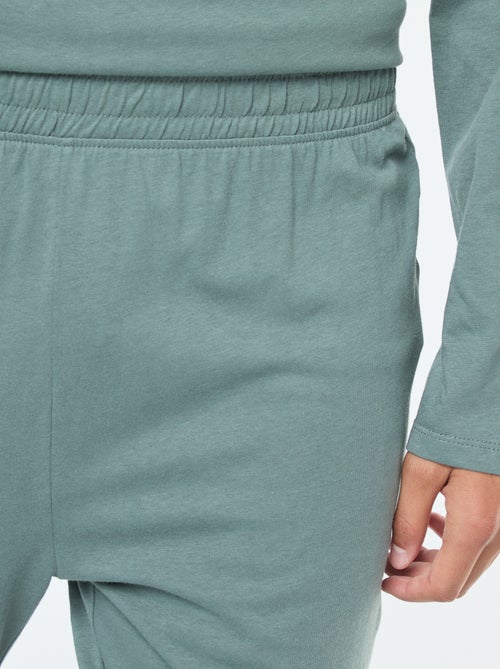 Conjunto de pijama largo de punto camiseta + pantalón - 2 piezas - Kiabi