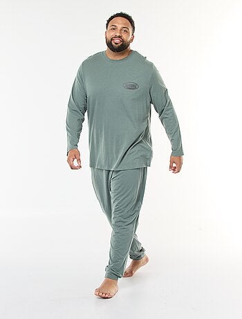 Conjunto de pijama largo de punto camiseta + pantalón - 2 piezas