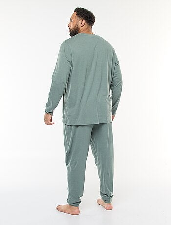 Conjunto de pijama largo de punto camiseta + pantalón - 2 piezas