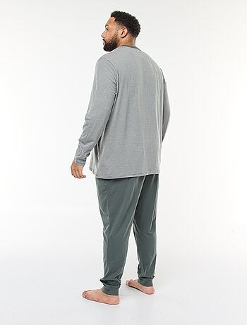 Conjunto de pijama largo de punto camiseta + pantalón - 2 piezas