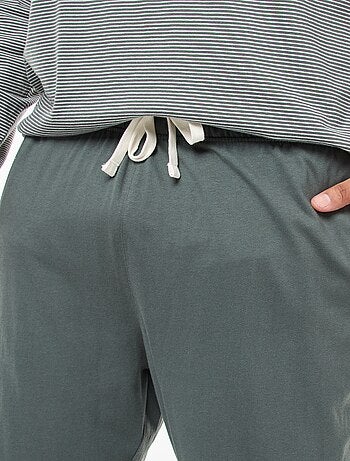 Conjunto de pijama largo de punto camiseta + pantalón - 2 piezas