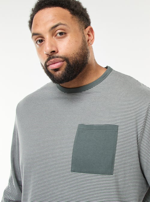 Conjunto de pijama largo de punto camiseta + pantalón - 2 piezas - Kiabi