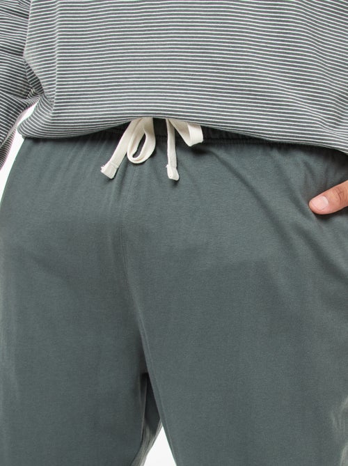 Conjunto de pijama largo de punto camiseta + pantalón - 2 piezas - Kiabi