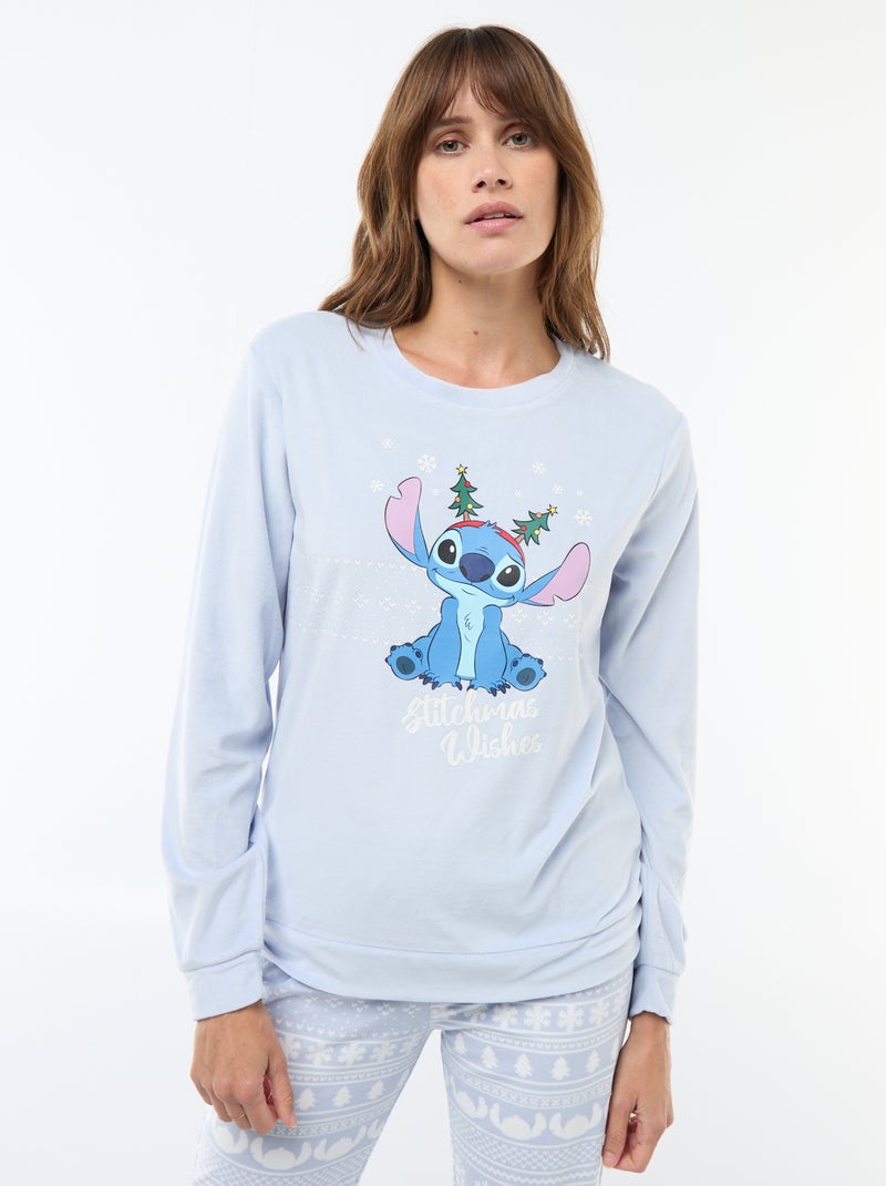 Conjunto de pijama largo de terciopelo - 2 piezas Azul - Kiabi