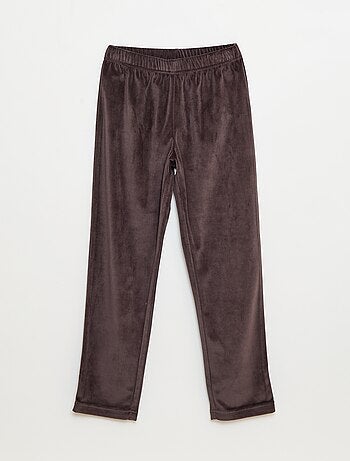 Conjunto de pijama largo de terciopelo - 2 piezas