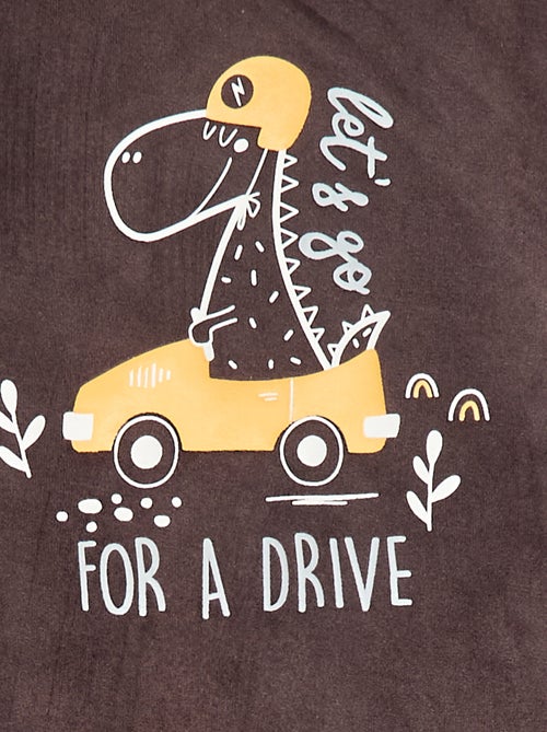 Conjunto de pijama largo de terciopelo - 2 piezas - Kiabi