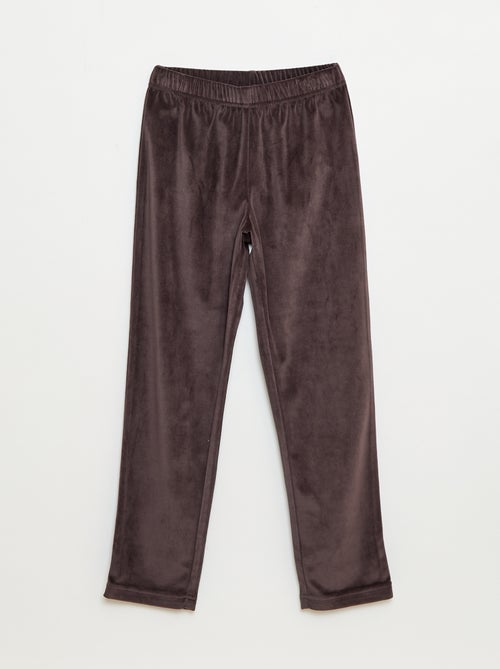 Conjunto de pijama largo de terciopelo - 2 piezas - Kiabi