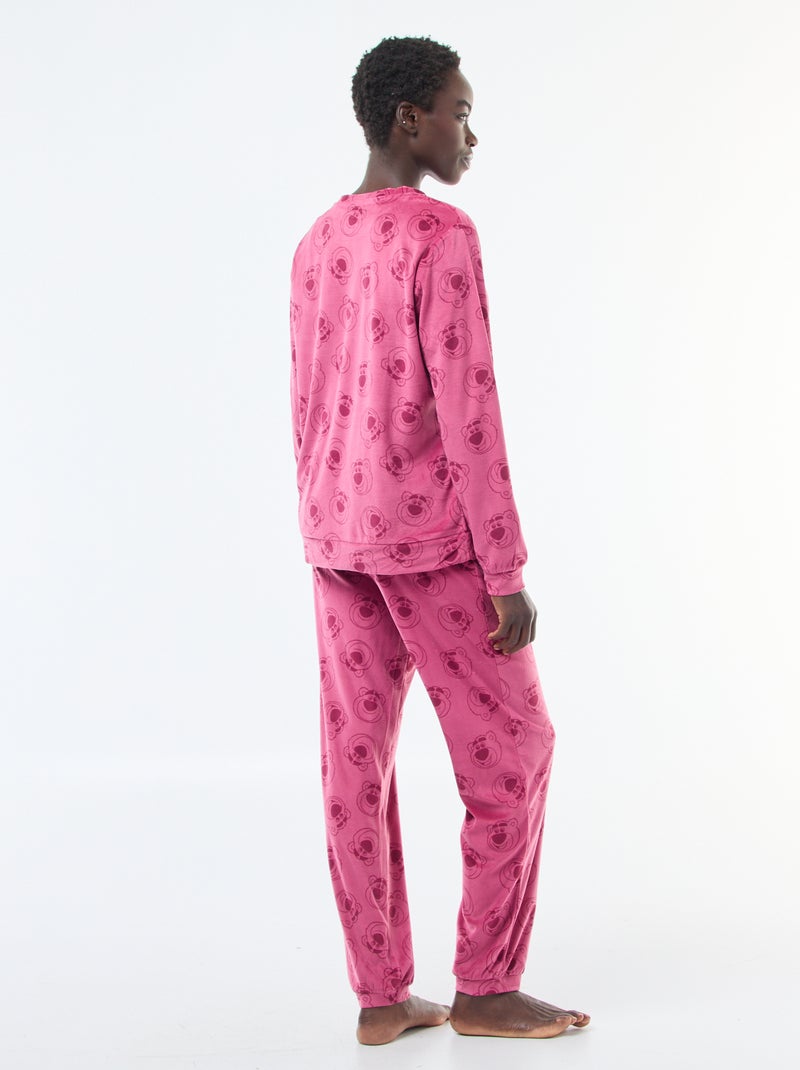 Conjunto de pijama largo de terciopelo - 2 piezas Rosa - Kiabi