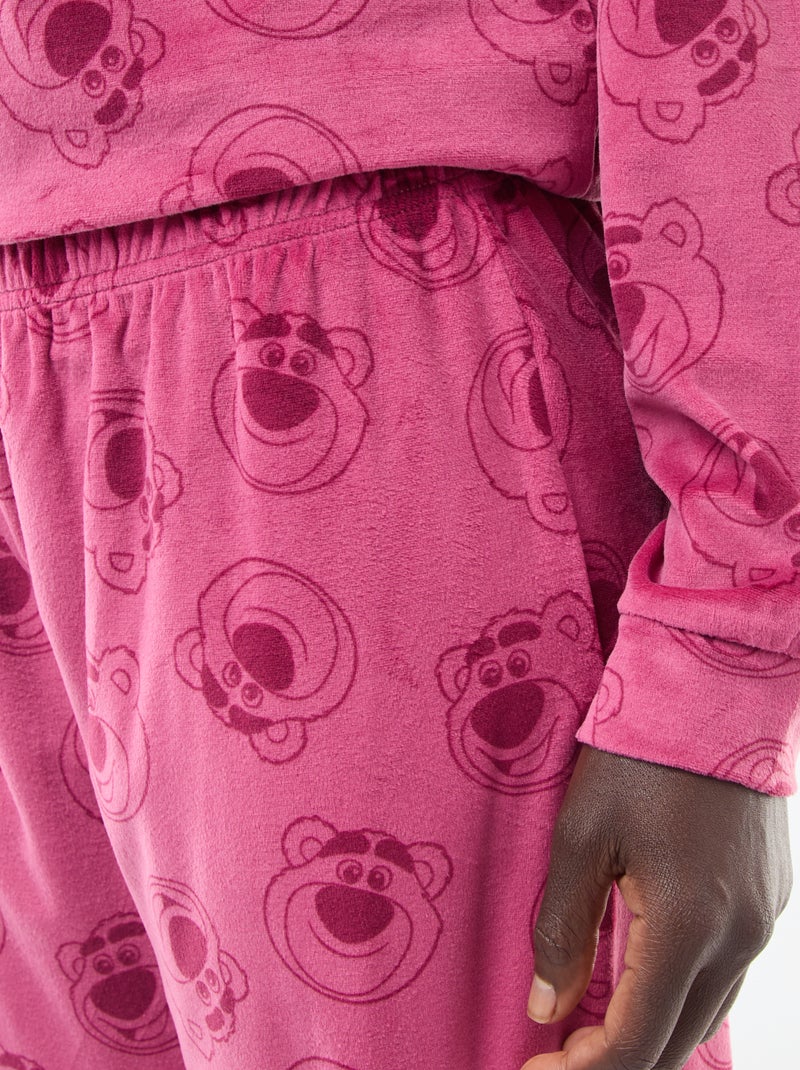 Conjunto de pijama largo de terciopelo - 2 piezas Rosa - Kiabi