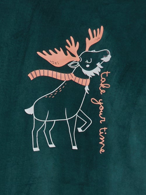 Conjunto de pijama largo de terciopelo - 2 piezas - Kiabi