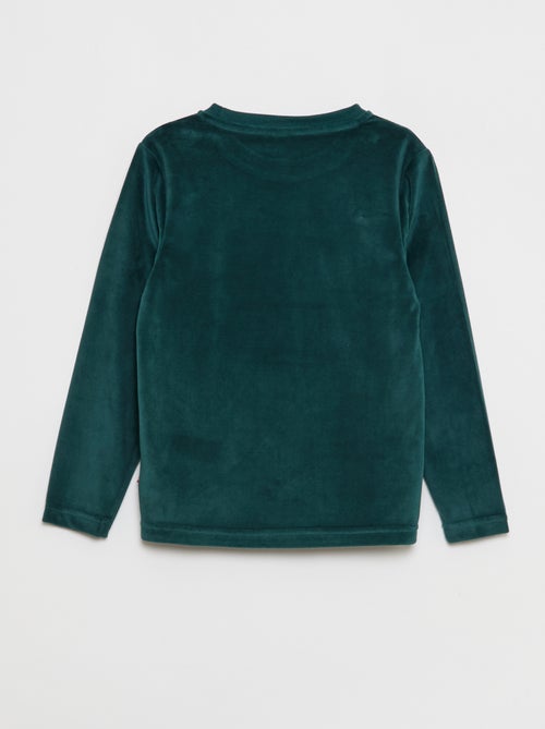 Conjunto de pijama largo de terciopelo - 2 piezas - Kiabi