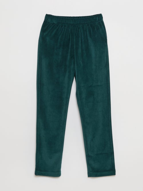 Conjunto de pijama largo de terciopelo - 2 piezas - Kiabi