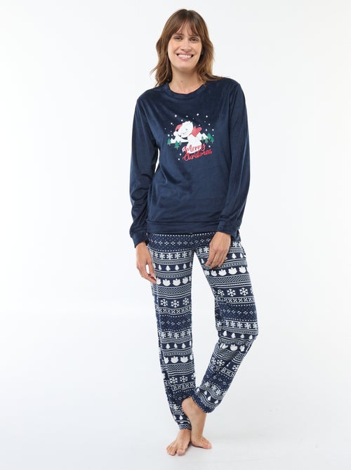 Conjunto de pijama largo de terciopelo 'Pampan' 'Disney' - 2 piezas - Kiabi