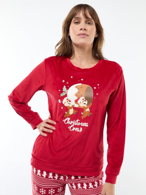 Conjunto de pijama largo de terciopelo 'Pampan' 'Disney' - 2 piezas - Kiabi