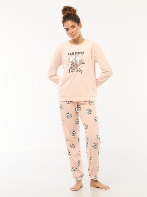 Conjunto de pijama largo de terciopelo 'Pampan' 'Disney' - 2 piezas - Kiabi