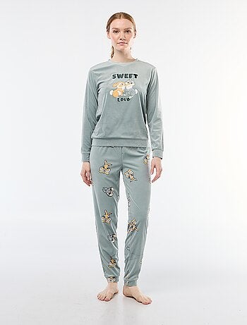 Conjunto de pijama largo de terciopelo 'Pampan' 'Disney' - 2 piezas