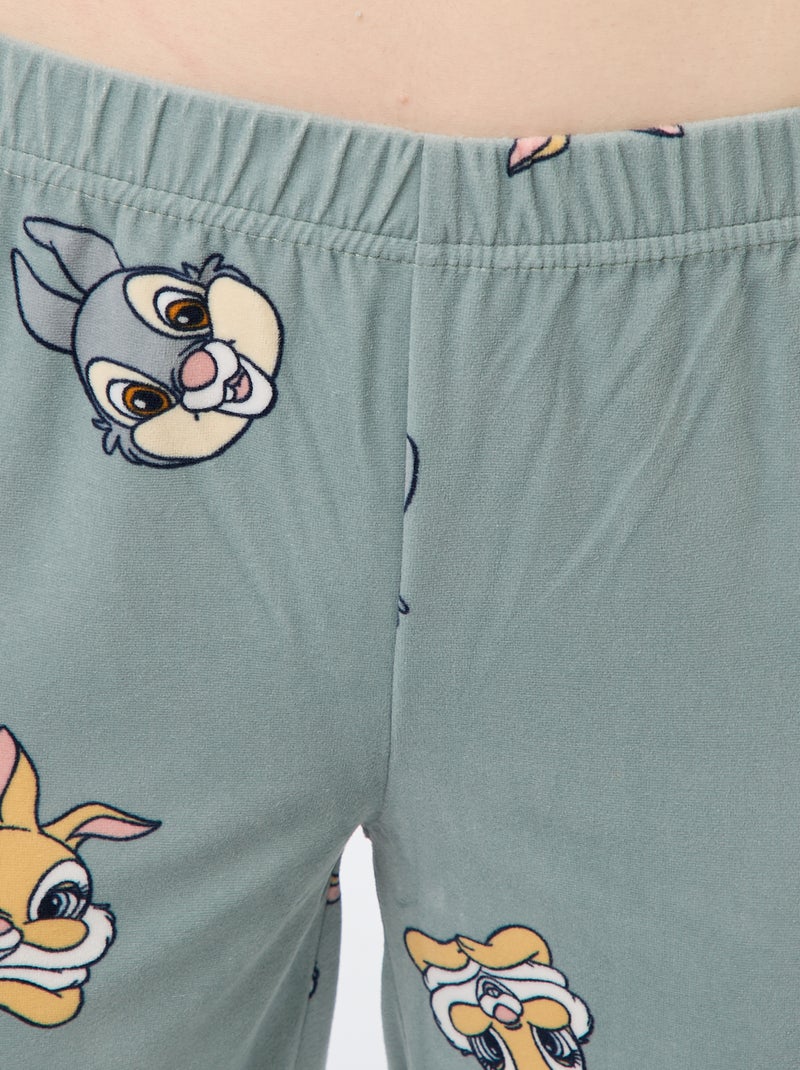 Conjunto de pijama largo de terciopelo 'Pampan' 'Disney' - 2 piezas Verde - Kiabi