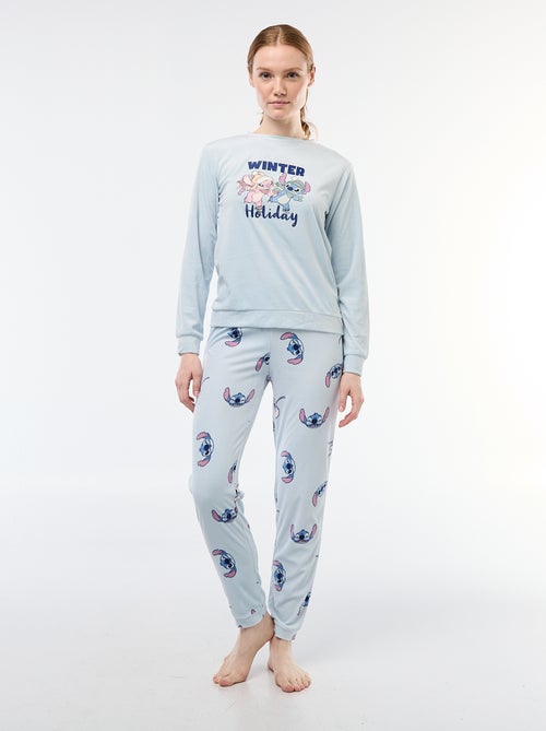 Conjunto de pijama largo de terciopelo 'Stitch' 'Disney' - 2 piezas - Kiabi