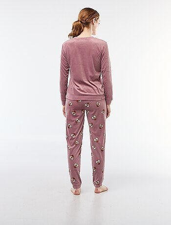 Conjunto de pijama largo de terciopelo 'Stitch' 'Disney' - 2 piezas