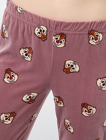 Conjunto de pijama largo de terciopelo 'Stitch' 'Disney' - 2 piezas