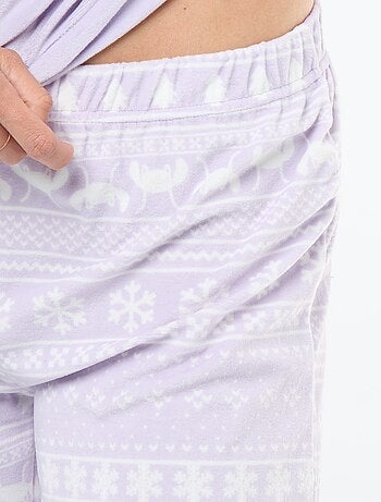 Conjunto de pijama largo de terciopelo 'Stitch' 'Disney' - 2 piezas