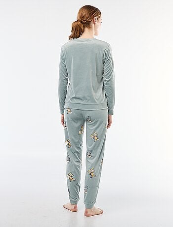 Conjunto de pijama largo de terciopelo 'Stitch' 'Disney' - 2 piezas