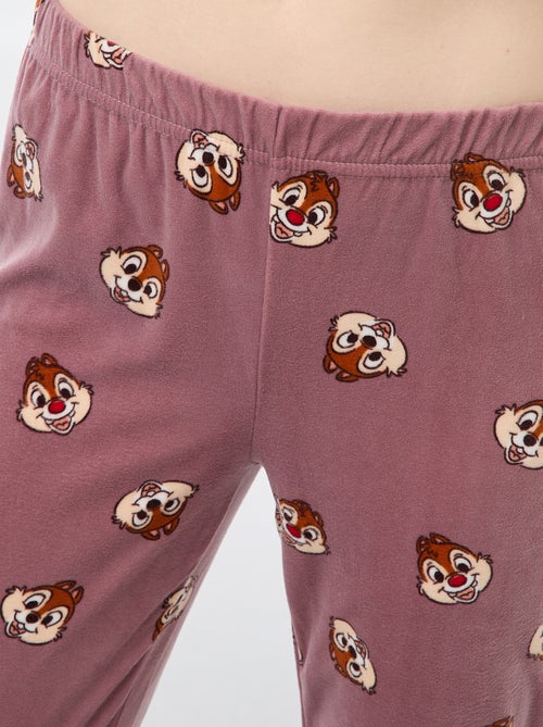 Conjunto de pijama largo de terciopelo 'Tic Tac' 'Disney' - 2 piezas - Kiabi