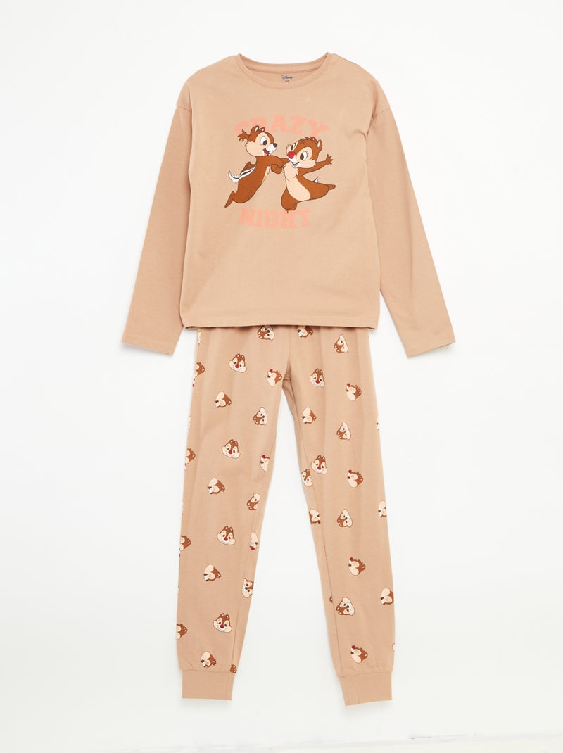 Conjunto de pijama largo 'Disney' camiseta + pantalón - 2 piezas Beige - Kiabi