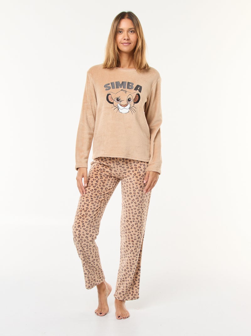 Conjunto de pijama largo 'El Rey León' 'Disney' en polar - 2 piezas Beige - Kiabi
